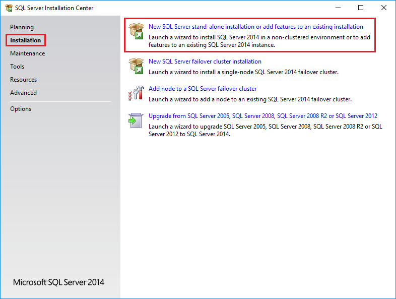 install sql server