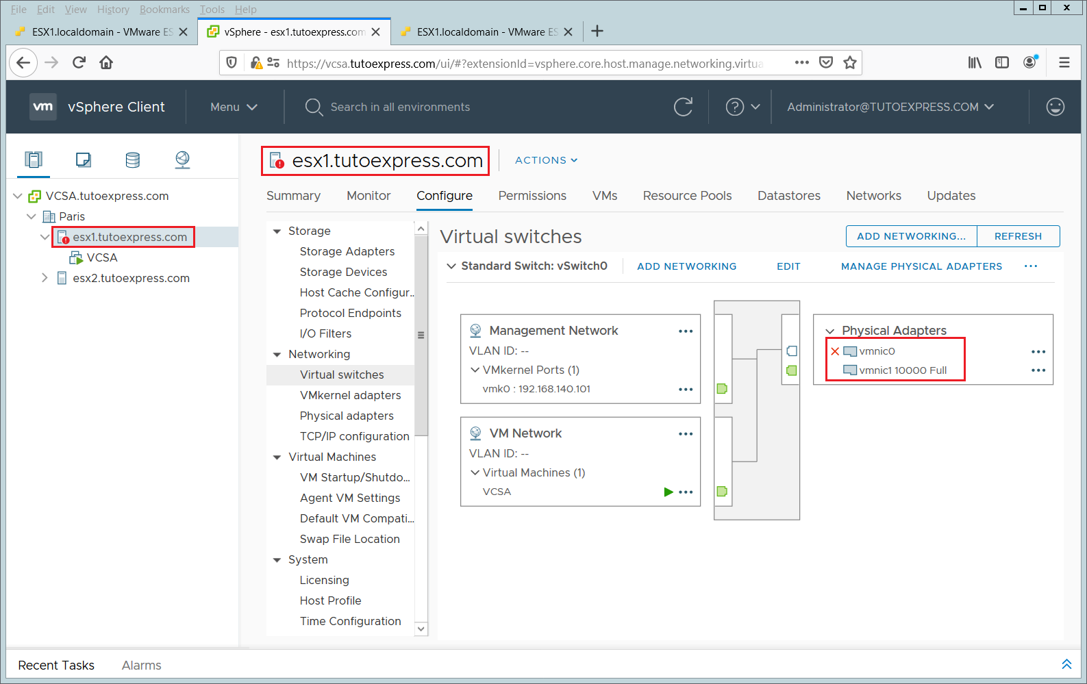 Virtual switches vmware настройка