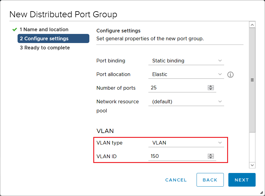 Vmware добавить port group